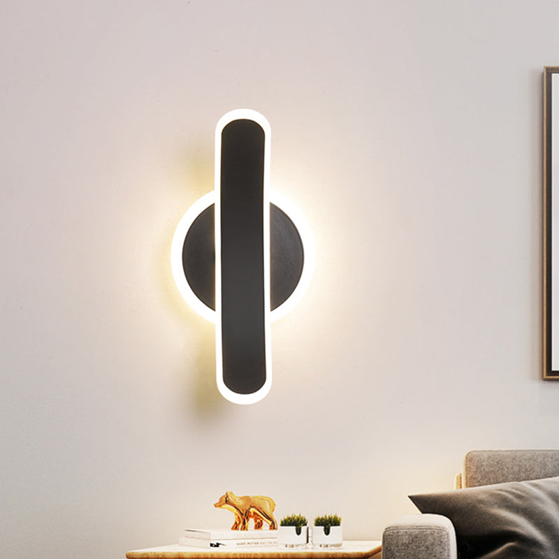 Black Bend Rectangle Wall Sconce Lighting Minimalist LED Acrylic Wall Mounted Lamp in White/Warm Light Clearhalo 'Modern wall lights' 'Modern' 'Wall Lamps & Sconces' 'Wall Lights' Lighting' 732614