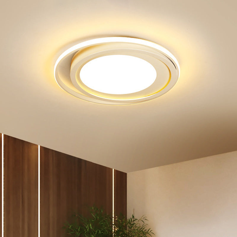 Acrylic Round Flush Lighting Modern LED Flush Mount in White/Black for Bedroom, White/Warm Light Clearhalo 'Ceiling Lights' 'Close To Ceiling Lights' 'Close to ceiling' 'Flush mount' Lighting' 732706