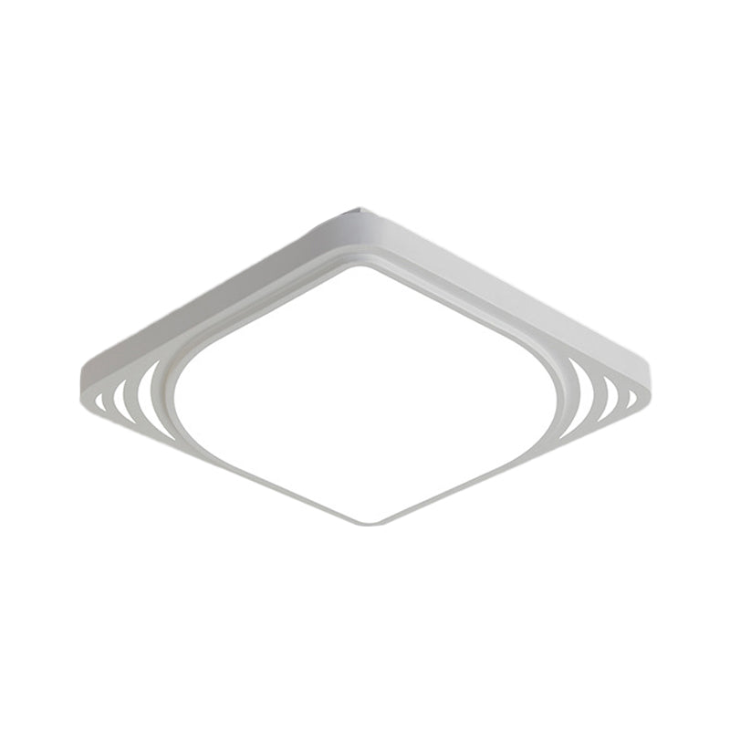 Simple LED Flush Mount Light White Square Ceiling Light Fixture with Metal Shade in Warm/White Light, 16.5"/20.5" Wide Clearhalo 'Ceiling Lights' 'Close To Ceiling Lights' 'Close to ceiling' 'Flush mount' Lighting' 732731