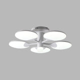 Modernism 5-Light Flush Light Fixture White Table Tennis Board LED Semi Ceiling Flush with Acrylic Shade Clearhalo 'Ceiling Lights' 'Close To Ceiling Lights' 'Close to ceiling' 'Semi-flushmount' Lighting' 732748