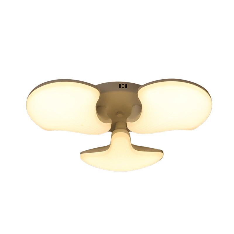 3/5 Heads Bedroom Flush Lighting Modernism White LED Ceiling Mounted Fixture with Shell Acrylic Shade, 23.5"/27.5" Wide Clearhalo 'Ceiling Lights' 'Close To Ceiling Lights' 'Close to ceiling' 'Flush mount' Lighting' 732852