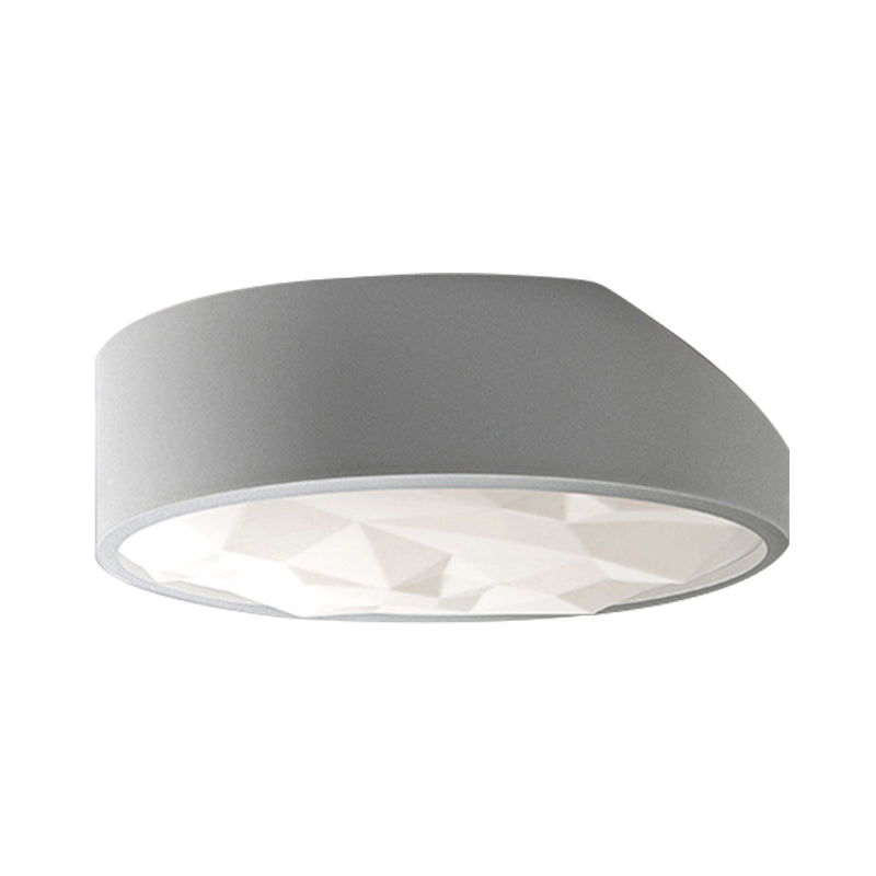 Minimalist Drum Flush Mount Lighting Metal 17"/21" Wide LED Living Room Flush Ceiling Lamp in White Clearhalo 'Ceiling Lights' 'Close To Ceiling Lights' 'Close to ceiling' 'Flush mount' Lighting' 732895