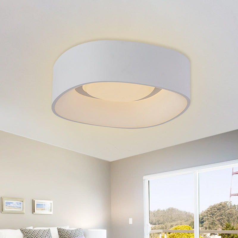 Simple LED Flush Mount Ceiling Light White Squared Flushmount Light with Metallic Shade, 19"/23" W Clearhalo 'Ceiling Lights' 'Close To Ceiling Lights' 'Close to ceiling' Lighting' 732900