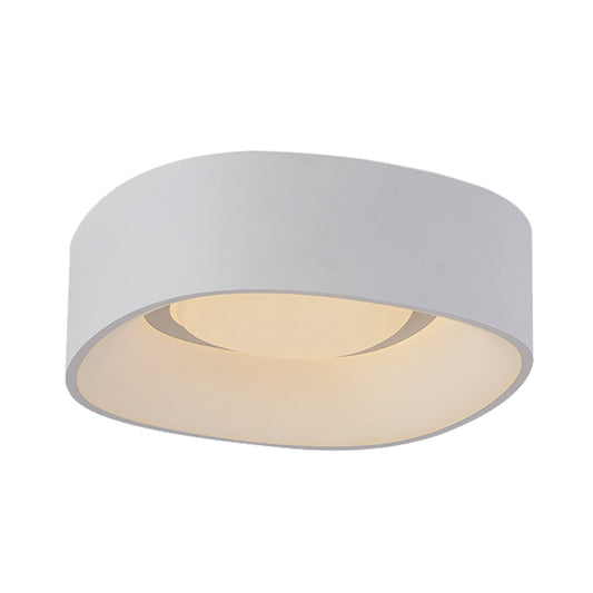 Simple LED Flush Mount Ceiling Light White Squared Flushmount Light with Metallic Shade, 19"/23" W Clearhalo 'Ceiling Lights' 'Close To Ceiling Lights' 'Close to ceiling' Lighting' 732901