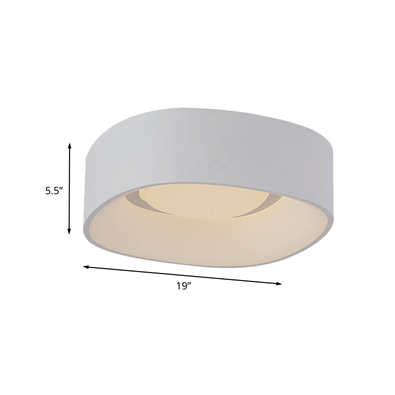 Simple LED Flush Mount Ceiling Light White Squared Flushmount Light with Metallic Shade, 19"/23" W Clearhalo 'Ceiling Lights' 'Close To Ceiling Lights' 'Close to ceiling' Lighting' 732903