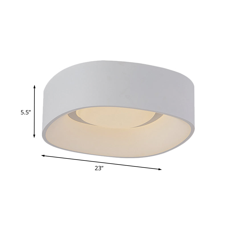 Simple LED Flush Mount Ceiling Light White Squared Flushmount Light with Metallic Shade, 19"/23" W Clearhalo 'Ceiling Lights' 'Close To Ceiling Lights' 'Close to ceiling' Lighting' 732904