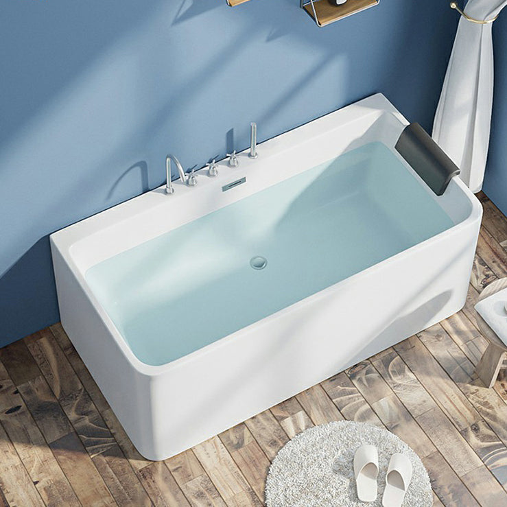 Modern Antique Finish Soaking Bathtub Rectangular Back to Wall Tub 59"L x 30"W x 24"H Tub with Silver 5-Piece Set Clearhalo 'Bathroom Remodel & Bathroom Fixtures' 'Bathtubs' 'Home Improvement' 'home_improvement' 'home_improvement_bathtubs' 'Showers & Bathtubs' 7329178