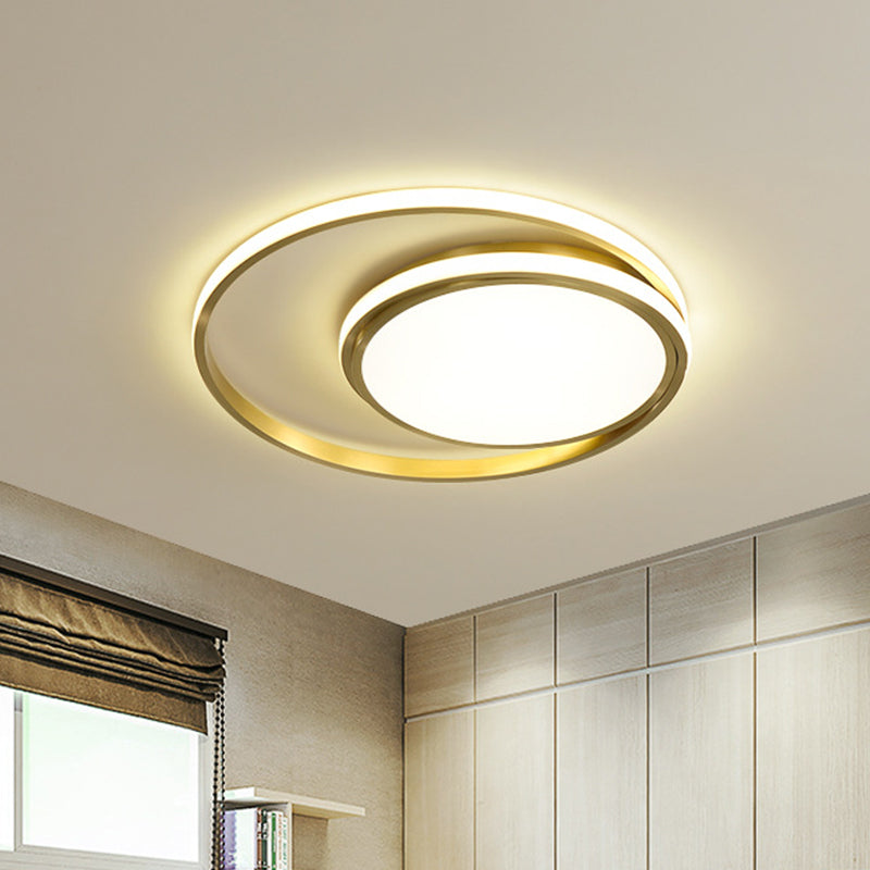 Gold Finish Round Flushmount Light Modernist LED Acrylic Flush Mount Lamp Fixture Clearhalo 'Ceiling Lights' 'Close To Ceiling Lights' 'Close to ceiling' 'Flush mount' Lighting' 732944