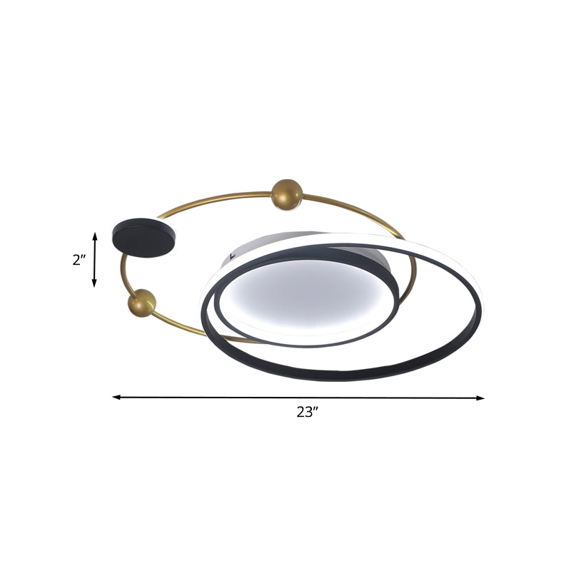 Circle Metallic Ceiling Mounted Fixture Minimalist Black and Gold LED Flushmount Lamp in Warm/White Light Clearhalo 'Ceiling Lights' 'Close To Ceiling Lights' 'Close to ceiling' 'Flush mount' Lighting' 732963