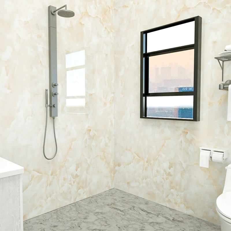 Marbling Water-resistant Tile PVC Singular Peel & Stick Tile for Bathroom Backsplash Beige 394" x 16" Clearhalo 'Flooring 'Home Improvement' 'home_improvement' 'home_improvement_peel_stick_blacksplash' 'Peel & Stick Backsplash Tile' 'peel_stick_blacksplash' 'Walls & Ceilings' Walls and Ceiling' 7329948