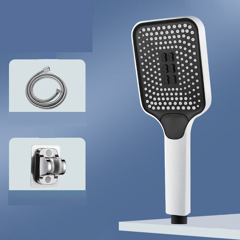 Modern Rectangular Hand Shower in Black 3 Sprays Wall-Mount Hand Shower White Shower Heads & Hose & Wall pedestal Clearhalo 'Bathroom Remodel & Bathroom Fixtures' 'Home Improvement' 'home_improvement' 'home_improvement_shower_heads' 'Shower Heads' 'shower_heads' 'Showers & Bathtubs Plumbing' 'Showers & Bathtubs' 7331012