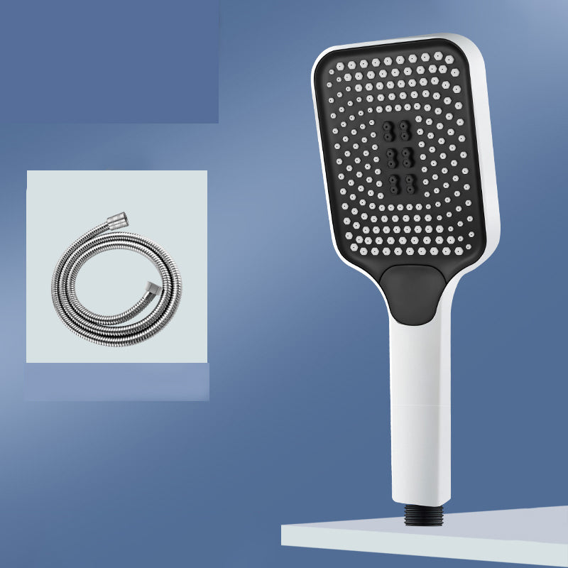 Modern Rectangular Hand Shower in Black 3 Sprays Wall-Mount Hand Shower White Shower Head with Hose Clearhalo 'Bathroom Remodel & Bathroom Fixtures' 'Home Improvement' 'home_improvement' 'home_improvement_shower_heads' 'Shower Heads' 'shower_heads' 'Showers & Bathtubs Plumbing' 'Showers & Bathtubs' 7331021