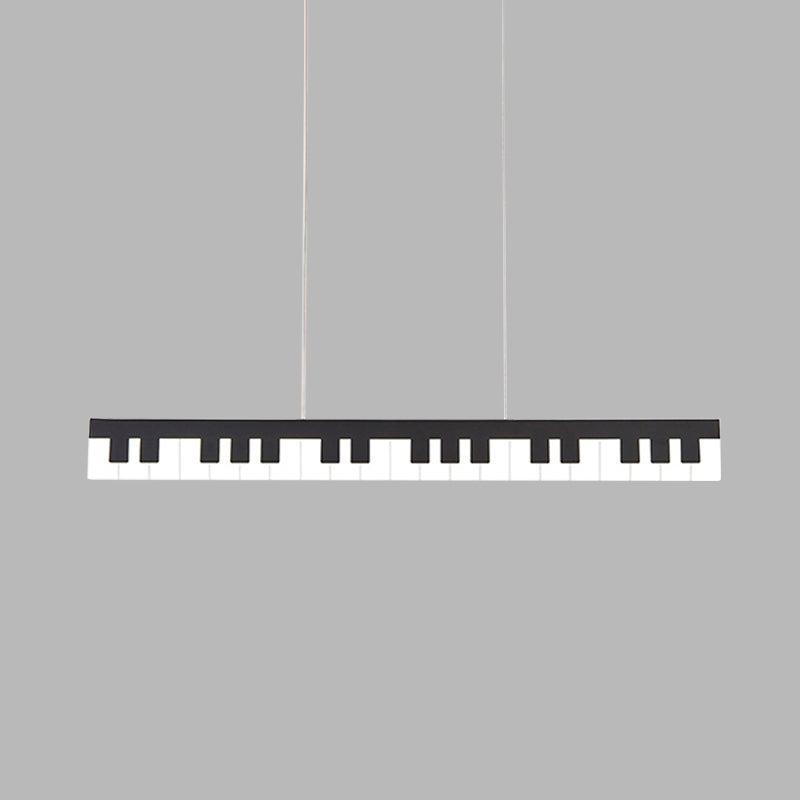 White/Black Piano Key Shape Pendant Contemporary LED Acrylic Hanging Ceiling Light in White/Warm/Natural Light Clearhalo 'Ceiling Lights' 'Modern Pendants' 'Modern' 'Pendant Lights' 'Pendants' Lighting' 733234