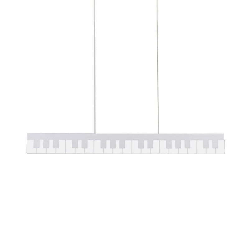 White/Black Piano Key Shape Pendant Contemporary LED Acrylic Hanging Ceiling Light in White/Warm/Natural Light Clearhalo 'Ceiling Lights' 'Modern Pendants' 'Modern' 'Pendant Lights' 'Pendants' Lighting' 733238