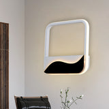 Minimalist LED Wall Mount Light White and Black Squared Frame Wall Sconce with Acrylic Shade in Warm/White Light Black-White Clearhalo 'Modern wall lights' 'Modern' 'Wall Lamps & Sconces' 'Wall Lights' Lighting' 733318