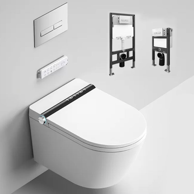 Dual Flush Wall Hung Toilet Set Elongated Deodorizing Wall Mounted Bidet Black Toilet+ Water Tank Clearhalo 'Bathroom Remodel & Bathroom Fixtures' 'Bidets' 'Home Improvement' 'home_improvement' 'home_improvement_bidets' 'Toilets & Bidets' 7333261