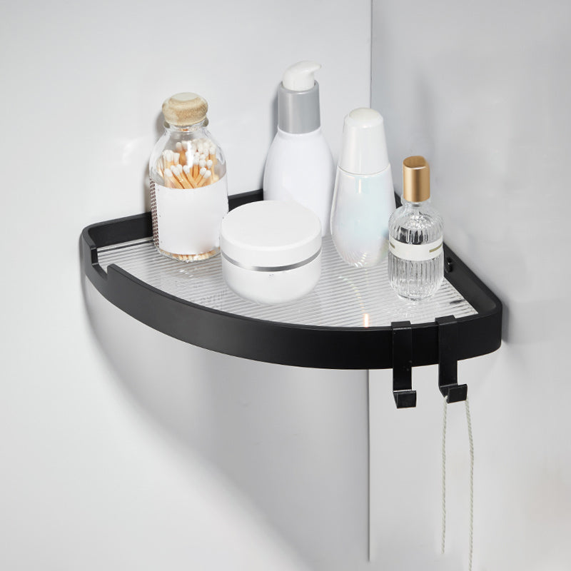 Modern Gold/Black 3 Piece Bathroom Accessory Set, Bath Shelf Black 1 Piece Bath Shelf Clearhalo 'Bathroom Hardware Sets' 'Bathroom Hardware' 'Bathroom Remodel & Bathroom Fixtures' 'bathroom_hardware_sets' 'Home Improvement' 'home_improvement' 'home_improvement_bathroom_hardware_sets' 7333374