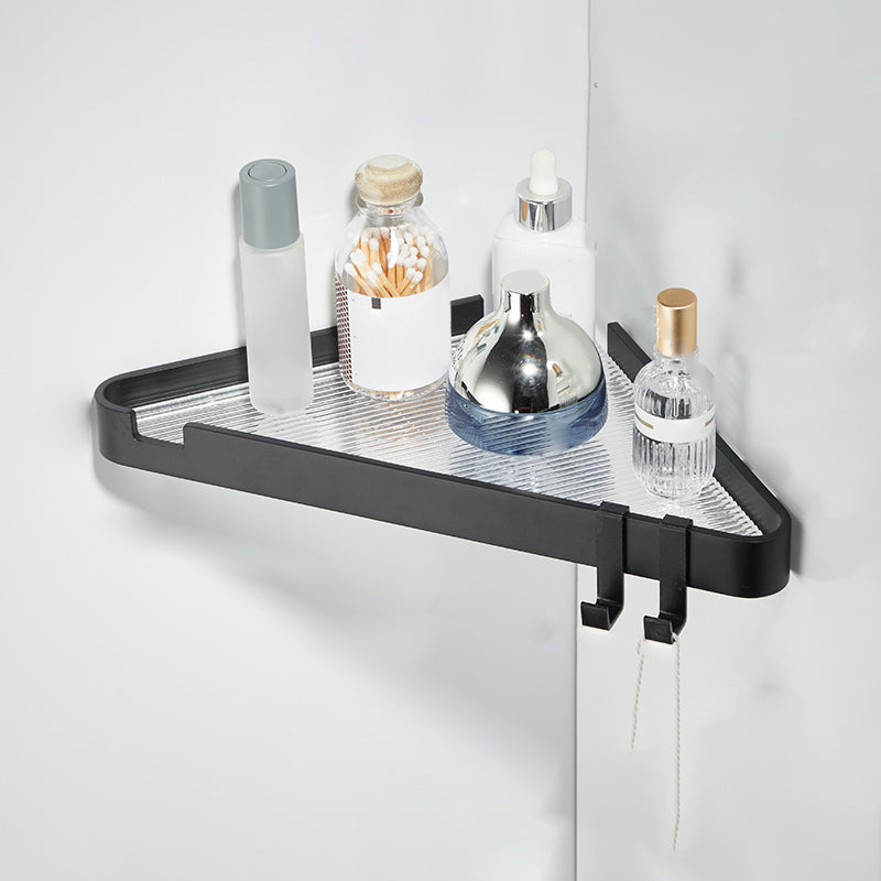 Modern Gold/Black 3 Piece Bathroom Accessory Set, Bath Shelf Black 1 Piece Triangular Bath Shelf Clearhalo 'Bathroom Hardware Sets' 'Bathroom Hardware' 'Bathroom Remodel & Bathroom Fixtures' 'bathroom_hardware_sets' 'Home Improvement' 'home_improvement' 'home_improvement_bathroom_hardware_sets' 7333380