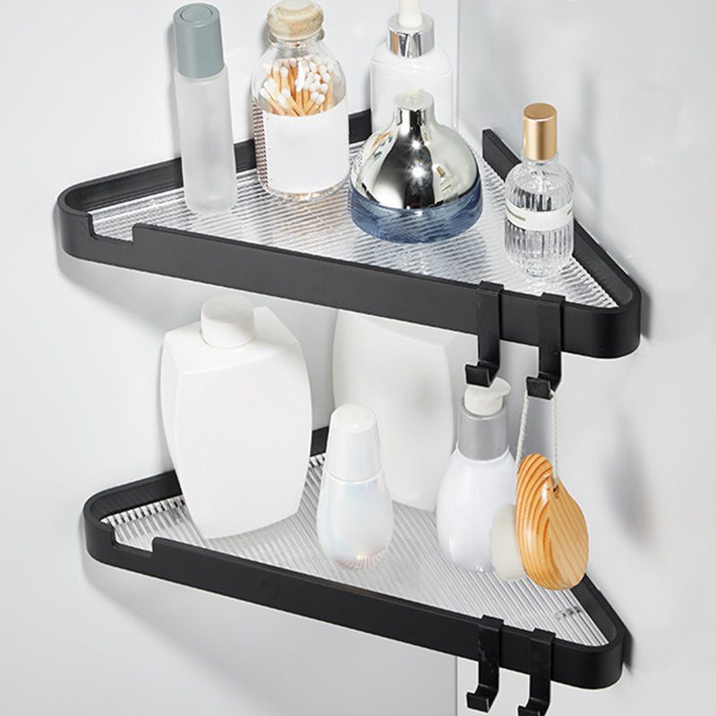 Modern Gold/Black 3 Piece Bathroom Accessory Set, Bath Shelf Black 2 Piece Set Triangular Bath Shelf Clearhalo 'Bathroom Hardware Sets' 'Bathroom Hardware' 'Bathroom Remodel & Bathroom Fixtures' 'bathroom_hardware_sets' 'Home Improvement' 'home_improvement' 'home_improvement_bathroom_hardware_sets' 7333382