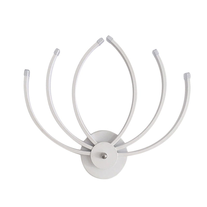 Contemporary Lotus Wall Mount Sconce Acrylic LED Bedside Wall Light Fixture in White with Linear Design, Warm/White Light Clearhalo 'Modern wall lights' 'Modern' 'Wall Lamps & Sconces' 'Wall Lights' Lighting' 733360