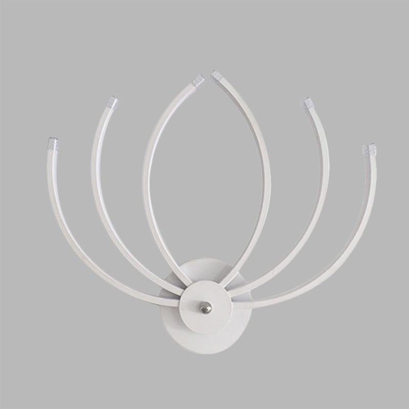 Contemporary Lotus Wall Mount Sconce Acrylic LED Bedside Wall Light Fixture in White with Linear Design, Warm/White Light Clearhalo 'Modern wall lights' 'Modern' 'Wall Lamps & Sconces' 'Wall Lights' Lighting' 733361