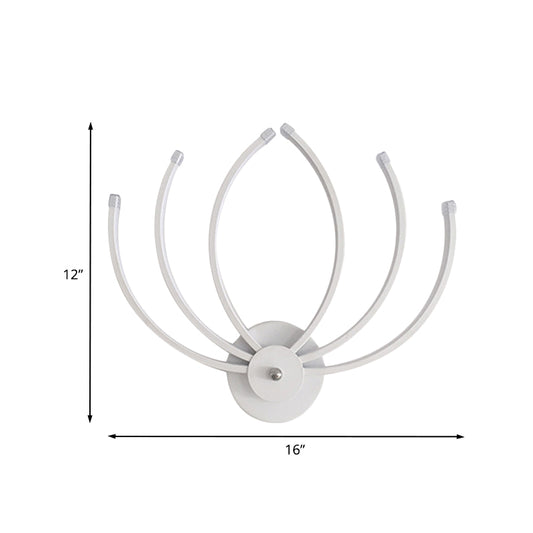 Contemporary Lotus Wall Mount Sconce Acrylic LED Bedside Wall Light Fixture in White with Linear Design, Warm/White Light Clearhalo 'Modern wall lights' 'Modern' 'Wall Lamps & Sconces' 'Wall Lights' Lighting' 733362