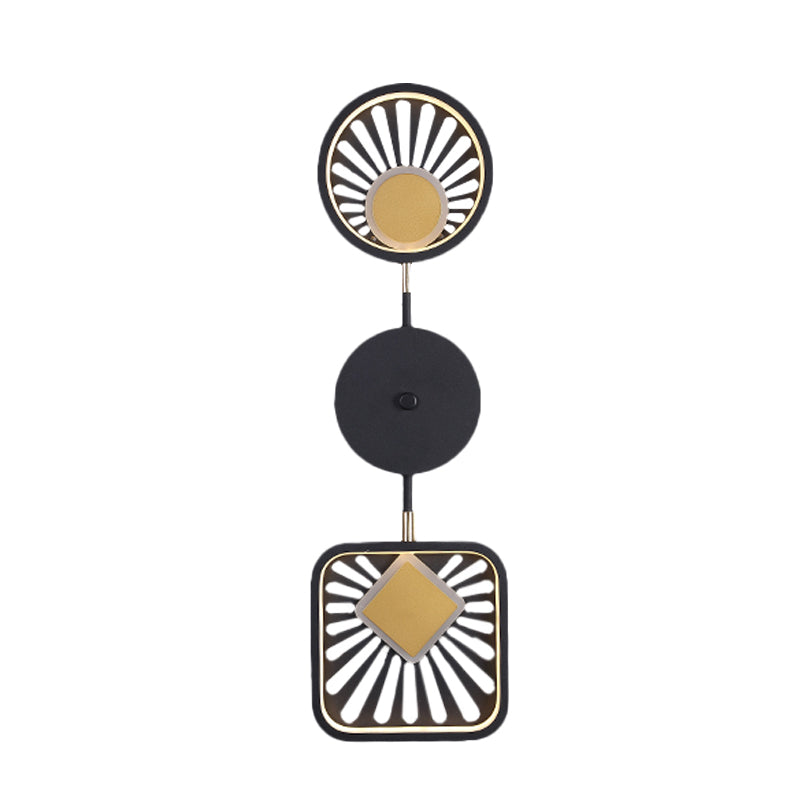 Sector Shape Living Room Wall Light Metallic LED Contemporary Wall Mount Sconce in Black Clearhalo 'Cast Iron' 'Glass' 'Industrial' 'Modern wall lights' 'Modern' 'Tiffany' 'Traditional wall lights' 'Wall Lamps & Sconces' 'Wall Lights' Lighting' 733375