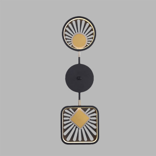 Sector Shape Living Room Wall Light Metallic LED Contemporary Wall Mount Sconce in Black Clearhalo 'Cast Iron' 'Glass' 'Industrial' 'Modern wall lights' 'Modern' 'Tiffany' 'Traditional wall lights' 'Wall Lamps & Sconces' 'Wall Lights' Lighting' 733376