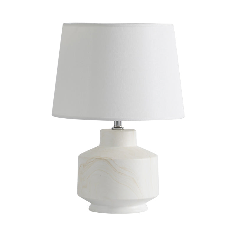 Conical Fabric Night Lighting Simplicity 1 Head White Finish Table Lamp with Ceramic Base Clearhalo 'Lamps' 'Table Lamps' Lighting' 733466