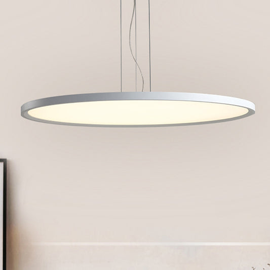 Round Corridor Pendant Light Fixture Acrylic LED Contemporary Suspension Lighting in Silver Silver Clearhalo 'Ceiling Lights' 'Modern Pendants' 'Modern' 'Pendant Lights' 'Pendants' Lighting' 733532