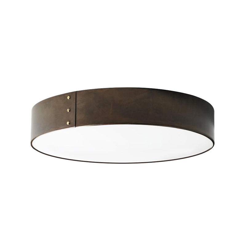 12"/16" Wide Drum Flushmount Minimalist Acrylic LED Grey Finish Flush Mount Ceiling Fixture for Bedroom in Warm/White Light Clearhalo 'Ceiling Lights' 'Close To Ceiling Lights' 'Close to ceiling' 'Flush mount' Lighting' 733596