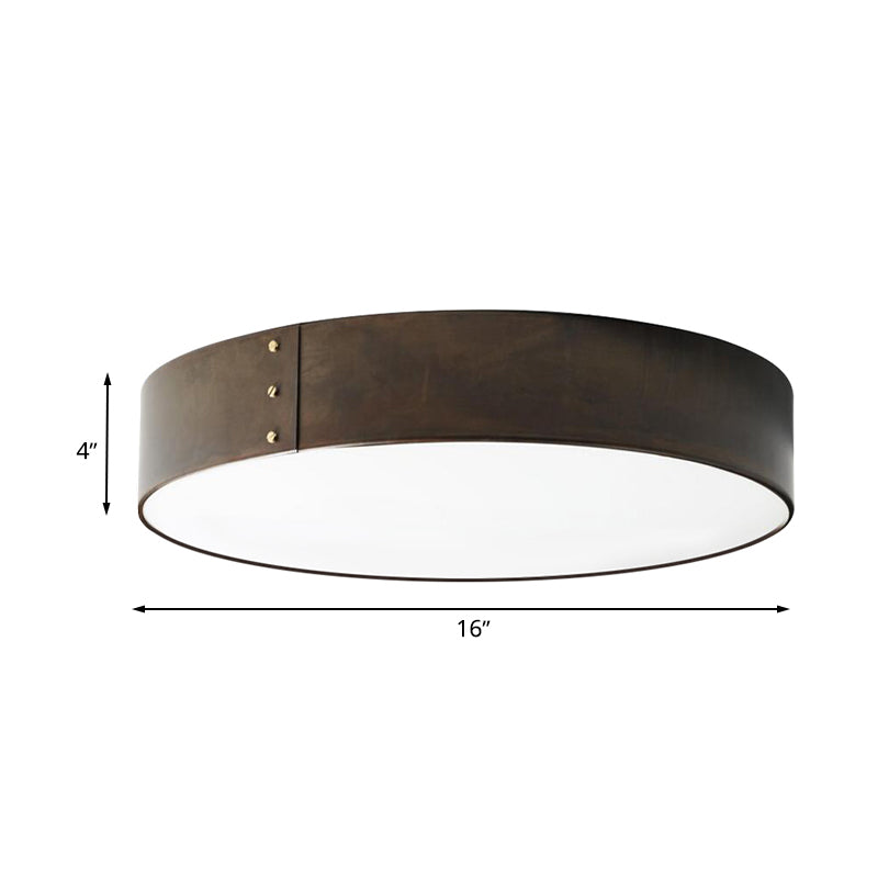 12"/16" Wide Drum Flushmount Minimalist Acrylic LED Grey Finish Flush Mount Ceiling Fixture for Bedroom in Warm/White Light Clearhalo 'Ceiling Lights' 'Close To Ceiling Lights' 'Close to ceiling' 'Flush mount' Lighting' 733598