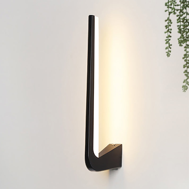 Black Finish Linear Wall Sconce Simplicity LED Acrylic Wall Lighting Ideas in Warm/White Light for Living Room Black Clearhalo 'Modern wall lights' 'Modern' 'Wall Lamps & Sconces' 'Wall Lights' Lighting' 733633