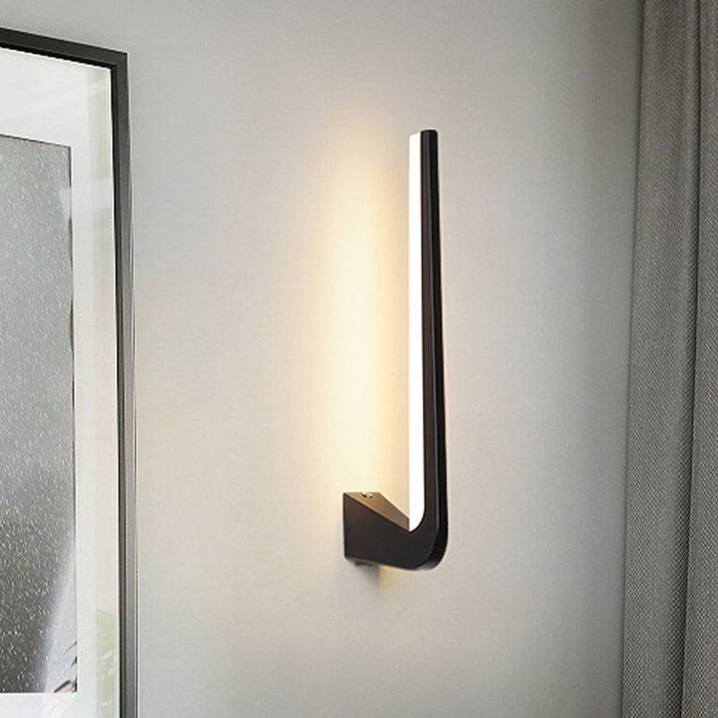 Black Finish Linear Wall Sconce Simplicity LED Acrylic Wall Lighting Ideas in Warm/White Light for Living Room Clearhalo 'Modern wall lights' 'Modern' 'Wall Lamps & Sconces' 'Wall Lights' Lighting' 733635