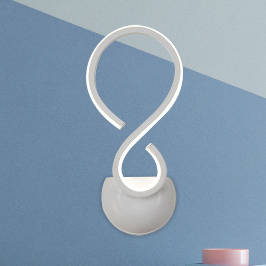 Twisting Acrylic Wall Light Sconce Simplicity LED White Finish Wall Mounted Lighting for Living Room White Clearhalo 'Modern wall lights' 'Modern' 'Wall Lamps & Sconces' 'Wall Lights' Lighting' 733638