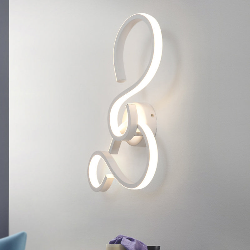 17"/27.5" H Spiral Living Room Wall Sconce Light Acrylic LED Modern Wall Lighting Fixture in White White Clearhalo 'Modern wall lights' 'Modern' 'Wall Lamps & Sconces' 'Wall Lights' Lighting' 733643