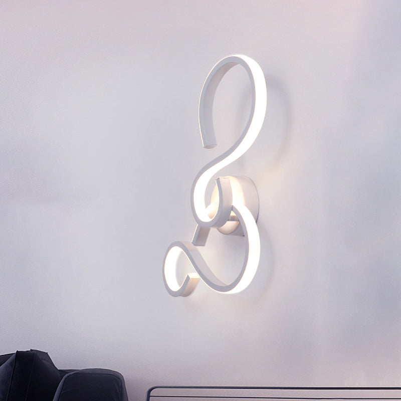 17"/27.5" H Spiral Living Room Wall Sconce Light Acrylic LED Modern Wall Lighting Fixture in White Clearhalo 'Modern wall lights' 'Modern' 'Wall Lamps & Sconces' 'Wall Lights' Lighting' 733644