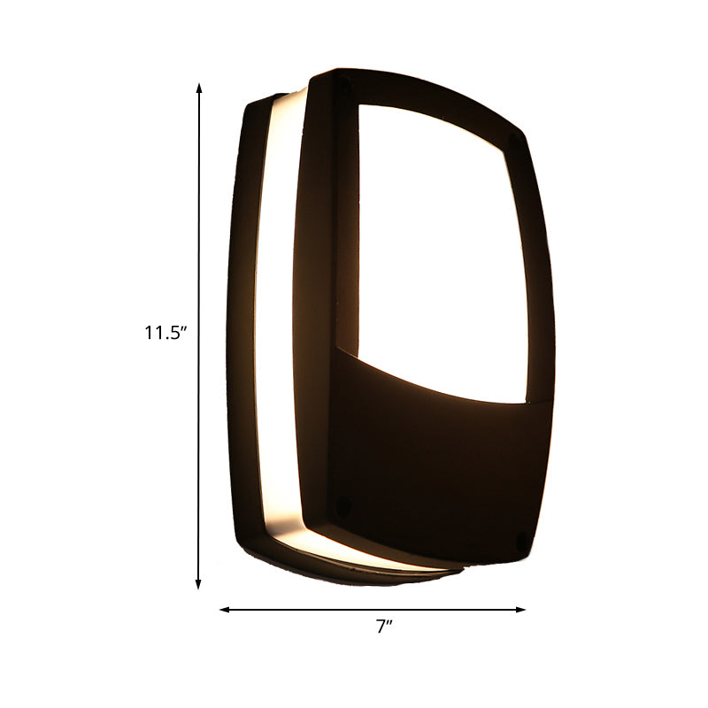 Black Rectangle Wall Lamp Contemporary LED Acrylic Wall Mount Light Fixture for Outdoor Clearhalo 'Modern wall lights' 'Modern' 'Wall Lamps & Sconces' 'Wall Lights' Lighting' 733672