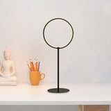 Metallic Ring Nightstand Light Minimalist LED Small Desk Lamp in Black for Bedroom Clearhalo 'Lamps' 'Table Lamps' Lighting' 733799