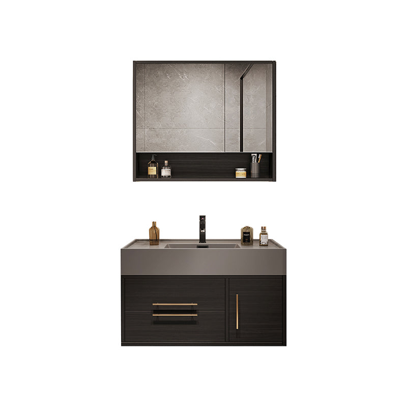 Wall Mount Bathroom Sink Vanity Glam Bathroom Vanity Set with Mirror Clearhalo 'Bathroom Remodel & Bathroom Fixtures' 'Bathroom Vanities' 'bathroom_vanities' 'Home Improvement' 'home_improvement' 'home_improvement_bathroom_vanities' 7338085