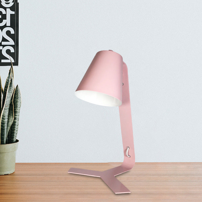 Pink Finish Bell Reading Light Contemporary LED Metallic Night Table Lamp with Plug In Cord Clearhalo 'Lamps' 'Table Lamps' Lighting' 733809