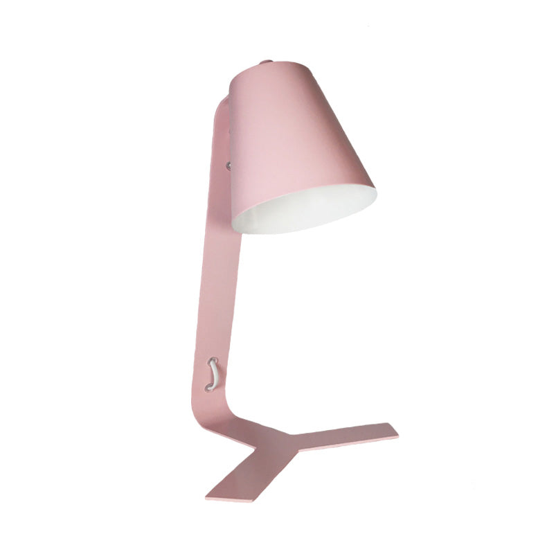 Pink Finish Bell Reading Light Contemporary LED Metallic Night Table Lamp with Plug In Cord Clearhalo 'Lamps' 'Table Lamps' Lighting' 733810