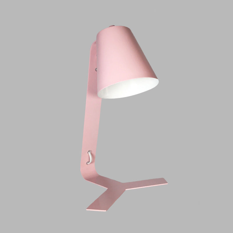 Pink Finish Bell Reading Light Contemporary LED Metallic Night Table Lamp with Plug In Cord Clearhalo 'Lamps' 'Table Lamps' Lighting' 733811