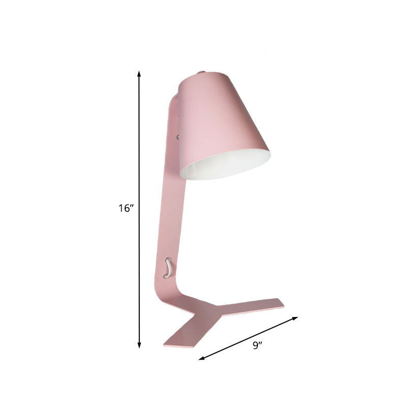 Pink Finish Bell Reading Light Contemporary LED Metallic Night Table Lamp with Plug In Cord Clearhalo 'Lamps' 'Table Lamps' Lighting' 733812