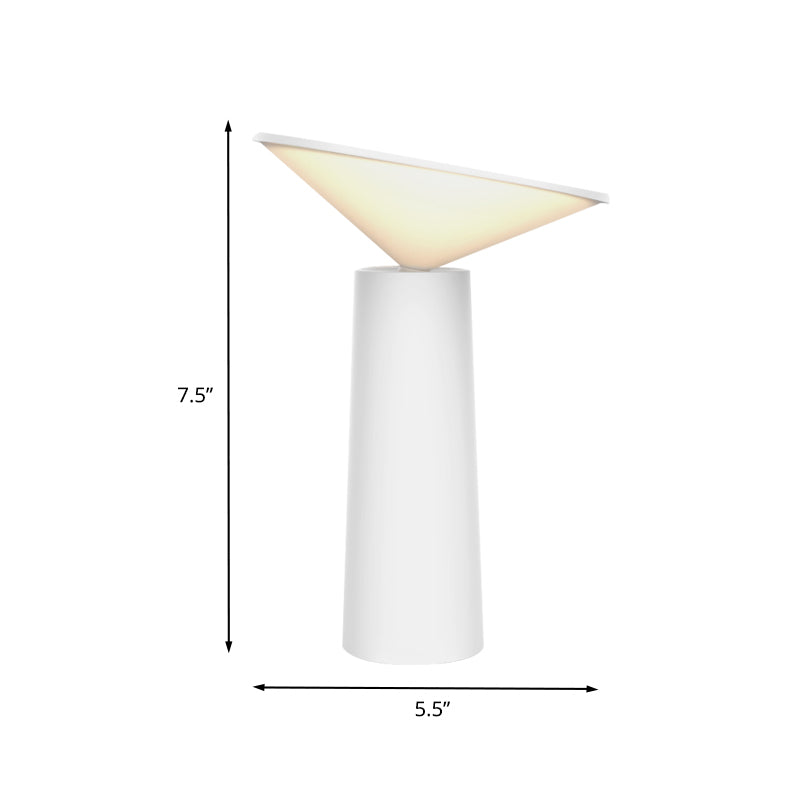 Modern LED Reading Book Light White Tower Metal Night Table Lamp with Plastic Shade Clearhalo 'Lamps' 'Table Lamps' Lighting' 733857