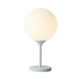 1 Light Bedside Table Light Contemporary White Nightstand Lamp with Globe Cream Glass Shade Clearhalo 'Lamps' 'Table Lamps' Lighting' 733870