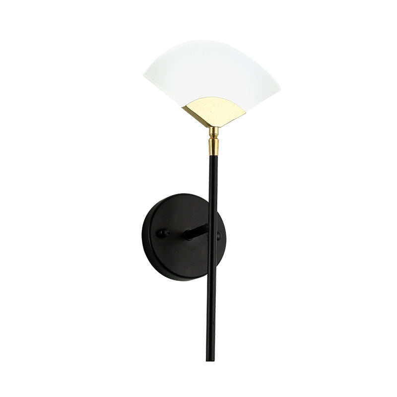 Pencil Arm Metal Wall Mount Light Modern Gold and Black LED Wall Sconce Lamp with Sector Acrylic Shade Clearhalo 'Cast Iron' 'Glass' 'Industrial' 'Modern wall lights' 'Modern' 'Tiffany' 'Traditional wall lights' 'Wall Lamps & Sconces' 'Wall Lights' Lighting' 733901