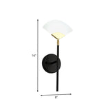 Pencil Arm Metal Wall Mount Light Modern Gold and Black LED Wall Sconce Lamp with Sector Acrylic Shade Clearhalo 'Cast Iron' 'Glass' 'Industrial' 'Modern wall lights' 'Modern' 'Tiffany' 'Traditional wall lights' 'Wall Lamps & Sconces' 'Wall Lights' Lighting' 733902
