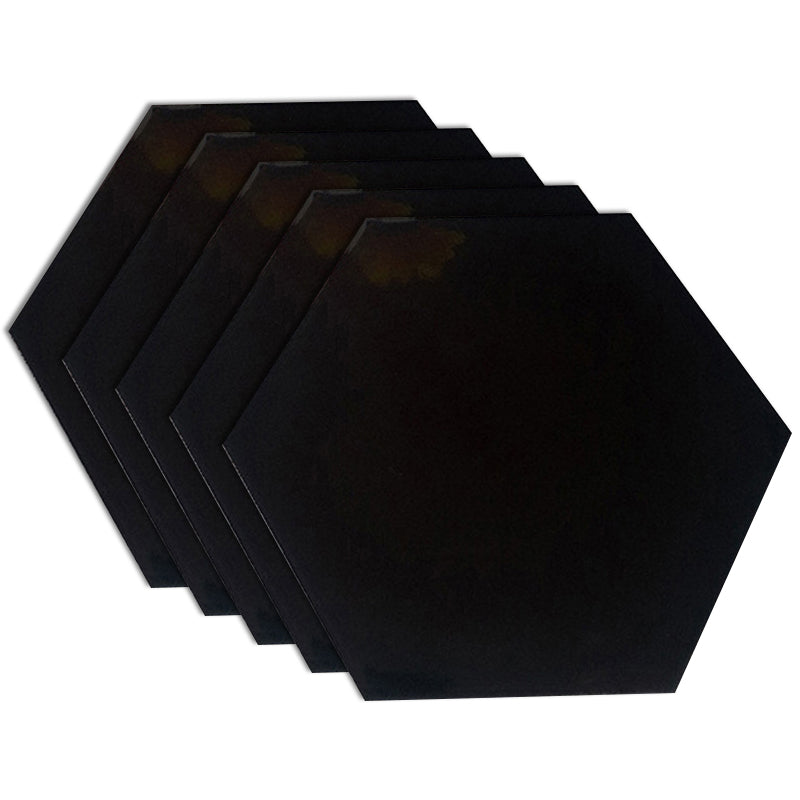 Modern Style Waterproof Wall Tile Straight Edge Hexagon Wall Tile Black Clearhalo 'Floor Tiles & Wall Tiles' 'floor_tiles_wall_tiles' 'Flooring 'Home Improvement' 'home_improvement' 'home_improvement_floor_tiles_wall_tiles' Walls and Ceiling' 7340076