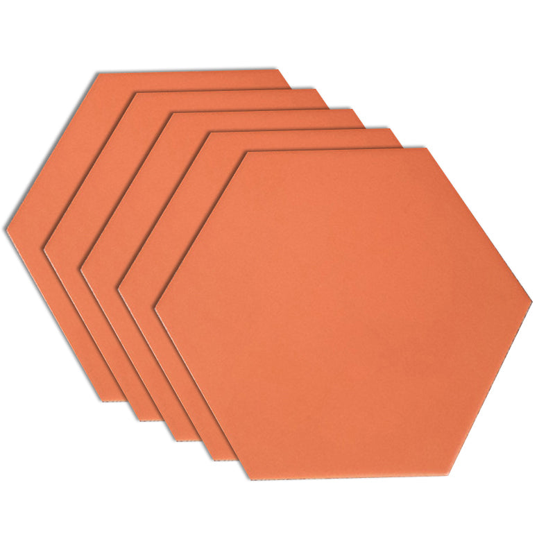 Modern Style Waterproof Wall Tile Straight Edge Hexagon Wall Tile Orange 8"L x 9"W x 0.4"H Clearhalo 'Floor Tiles & Wall Tiles' 'floor_tiles_wall_tiles' 'Flooring 'Home Improvement' 'home_improvement' 'home_improvement_floor_tiles_wall_tiles' Walls and Ceiling' 7340085